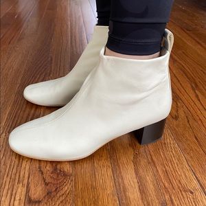 Everlane ivory boots.
